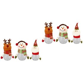 STOBOK 6 Pièces Bonbonnière De Noël Ornement Du Père Noël Contenants De Faveur De Noël Boîte De Rangement De Bonbons Pots à C