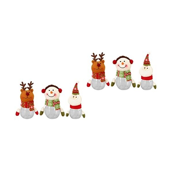 STOBOK 6 Pièces Bonbonnière De Noël Ornement Du Père Noël Contenants De Faveur De Noël Boîte De Rangement De Bonbons Pots à C