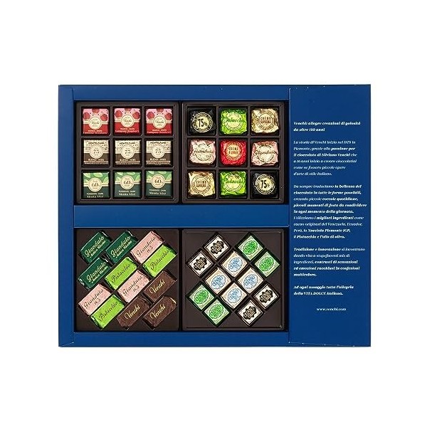 Venchi - Collection Automne - Coffret Cadeau Dégustation avec Chocolats Assortis, 455 g - Chocoviar, Cremini, Gianduiotti et 