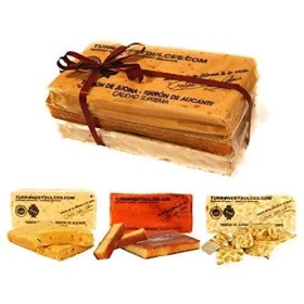 Lot de 3 turrones espagnols - nougat mou, dur et oueuf 900g 