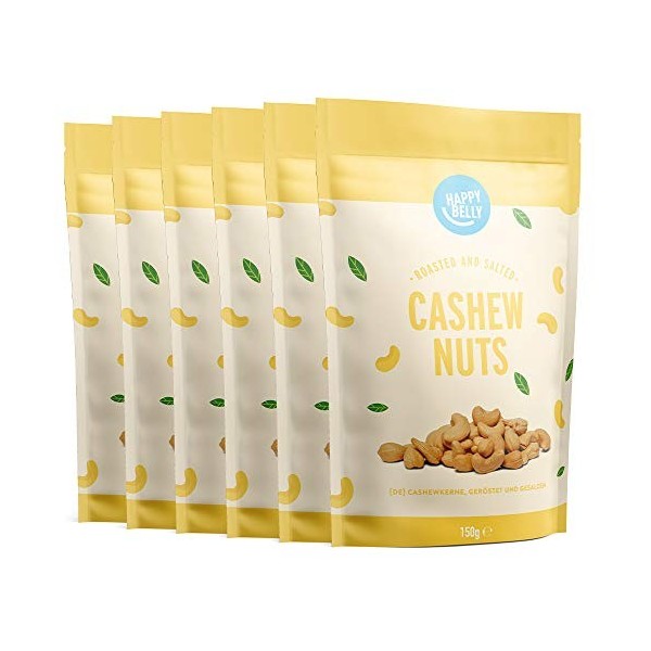 Marque Amazon - Happy Belly Noix de Cajou Gillées et Salées,500g lot de 2