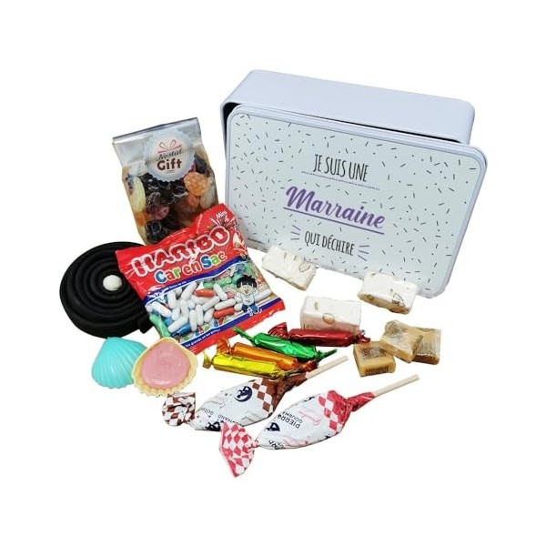 NostalGift.com - Coffret bonbons des années 60 "Marraine qui déchire" Boîte en métal 