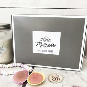 NostalGift.com - Coffret cadeau : Boîte de bonbon des années 60 maîtresse "Merci pour cette année maîtresse"