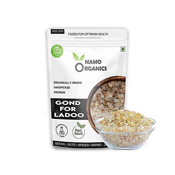 Indian Natural Grocery Nam Organics - Premium Gond For Ladoo making - 200 Gm | Gond for Ladoo/laddu | Edible Gum Arabic | 100