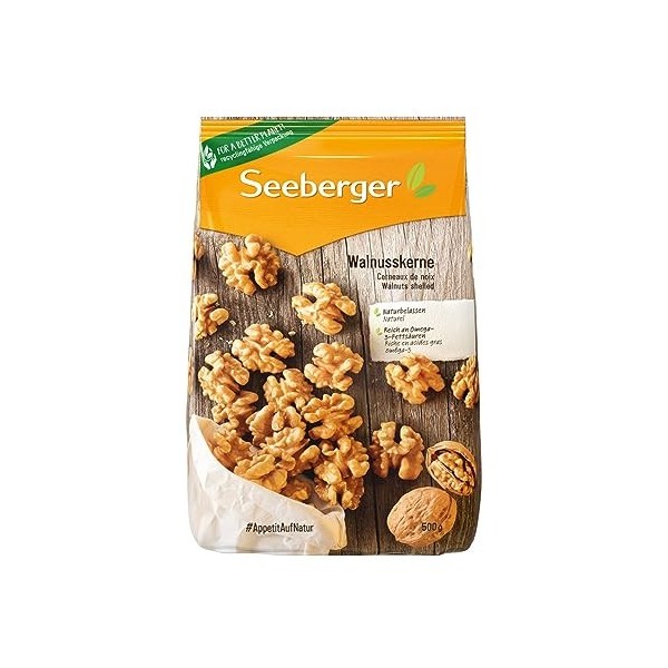 Seeberger Cerneaux de noix : Noix sans coques - riches en acides gras Oméga-3 - idéales avec salades, fromage ou pour les gât