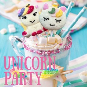 Lot de 12 sucettes de Marshmallow Licorne Marshmallow Wonderland - Sucettes en sucre mousse - Pour anniversaire, fête, mariag