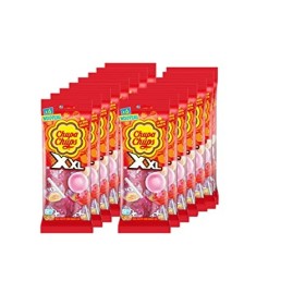 Chupa Chups –15 sachets de sucettes XXL 174g au cœur Bubble gum – pour tous les gourmands - Goûts Fraise - Idéal pour Fêtes d