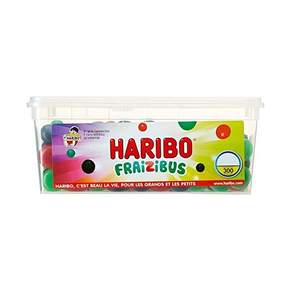 Haribo Bonbon Gélifié Tubo Haribo Fraizibus Boîte de 300 Pièces 1.23 kg - Lot de 2