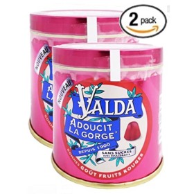 Valda Gommessans Sucre pour la gorge gout " Fruits rouges " boite de 140 gr - Lot de 2 boites 2 