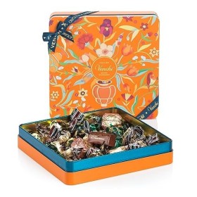 Venchi - Coffret Cadeau en Métal Baroque avec Chocolats aux Noisettes assortis, 340 g - Noisette entière du Piémont IGP - Idé