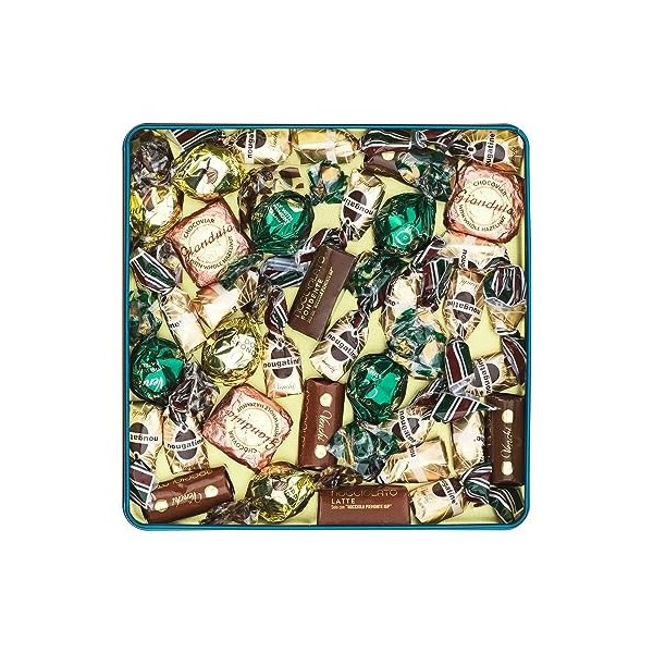 Venchi - Coffret Cadeau en Métal Baroque avec Chocolats aux Noisettes assortis, 340 g - Noisette entière du Piémont IGP - Idé