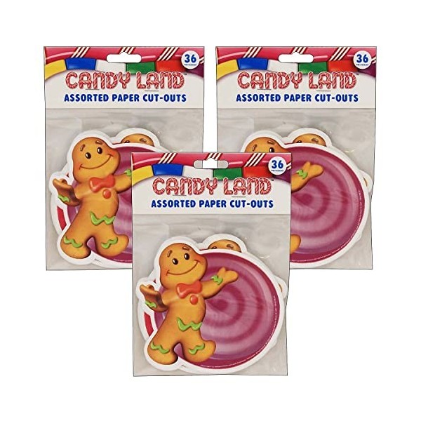 Candy Land™ Assorted Paper Cut Outs, 36 Per Pack, 3 Packs