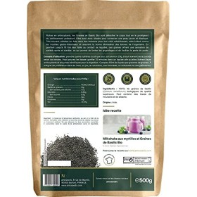 Graines de Basilic Bio 500G | Exclusivité Française | Perte de Poids, Digestion, Détox, Peau | Similaires aux Graines de Chia