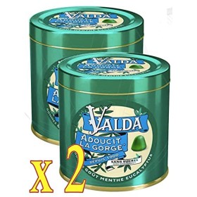 Valda Gommes Sans Sucres Goût Menthe Eucalyptus 160 g - Lot de 2 boites 2 
