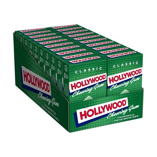 Hollywood Chewing Gum Fresh - Parfum Fraise - Sans Sucres avec Édulcorants - Lot de 20 paquets de 10 dragées 14 g 