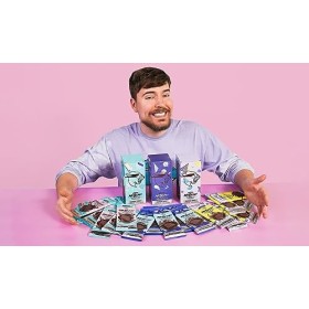 HEART FOR CARDS MrBeast Feastables - New Dairy-Free Chocolate Bars - Lot dessai : 6 variétés incluses + protection dexpédit