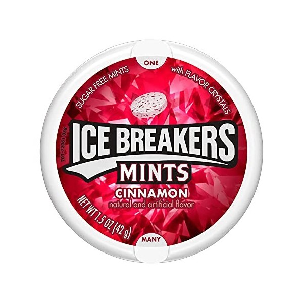 ICE BREAKERS Mints Cinnamon, Sugar Free, 1.5-Ounce Containers, Pack of 8 