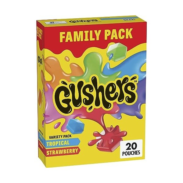 Gushers Éclaboussures de fraise et saveurs tropicales, 20 ct