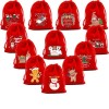 ALturn Sac Cadeau de Noël Sac à Cordon en Tissu Sac de Bonbons de Noël Sac Cadeau