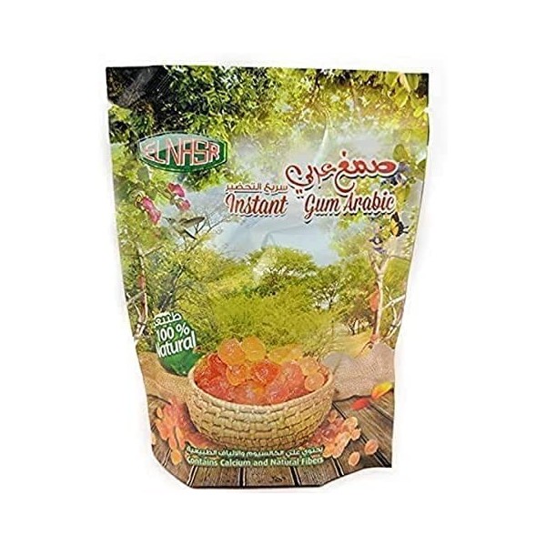 Elnasr Poudre de gomme instantanée 100 % biologique et naturelle pour résine origanum arabe séchée Sengalia Senegal Acacia Se
