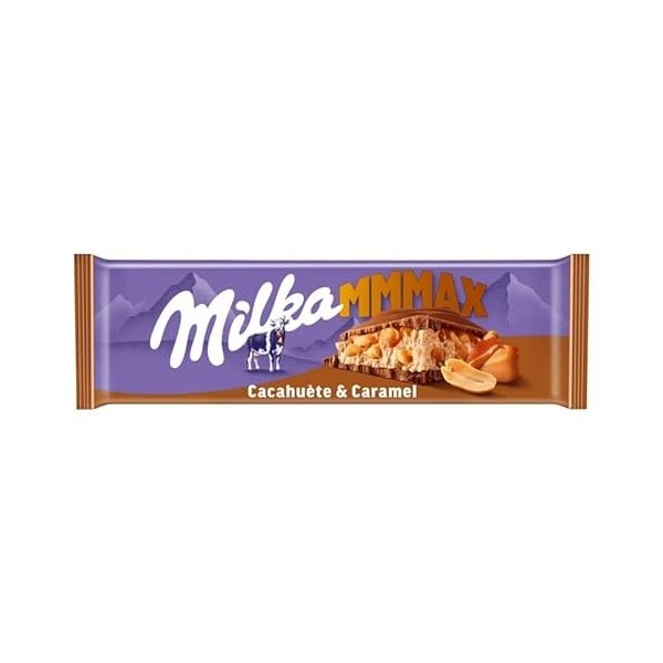MILKA - Tablette de chocolat au lait avec cacahuète et caramel fondant - 276g, un plaisir à partager ! - Lot De 4 - Vendu Par