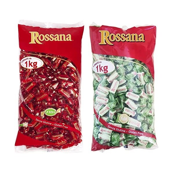 Rossana Maxi Mix Original Bonbons + Pistache [2 sachets de 1 kg] - Total 2 kg