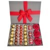 Bouquet de chocolat cadeaux pour elle – Le grand panier comprend 32 truffes assorties – une sélection de 3 bougies de qualité