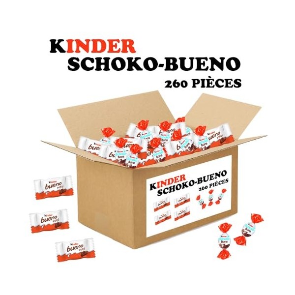 Assortiment 260 chocolats Kinder Schokobons et Mini Bueno