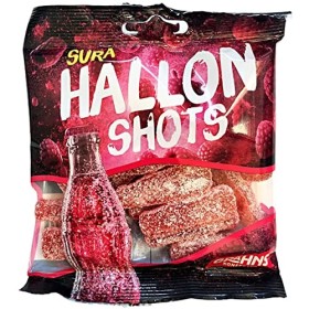 Grahns Sura Hallon Shots Lot de 14 sachets de bonbons Framboise 80 g
