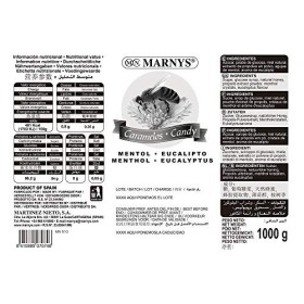 Marnys Bonbons Propoleo Mentol et Eucalyptus 1 kg. 1 unité de 400 g.
