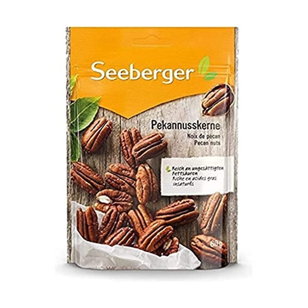 Seeberger Noix de pécan : grosses noix de pécan américaines entières fraîches & croquantes - pratique & refermable - naturel 