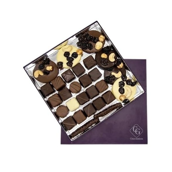 CG CHOCOLATIERS-Boite de Chocolats Excellence Française Panier Garni Coffret Gourmand À Offrir Panier gourmand Idéal pour Cad