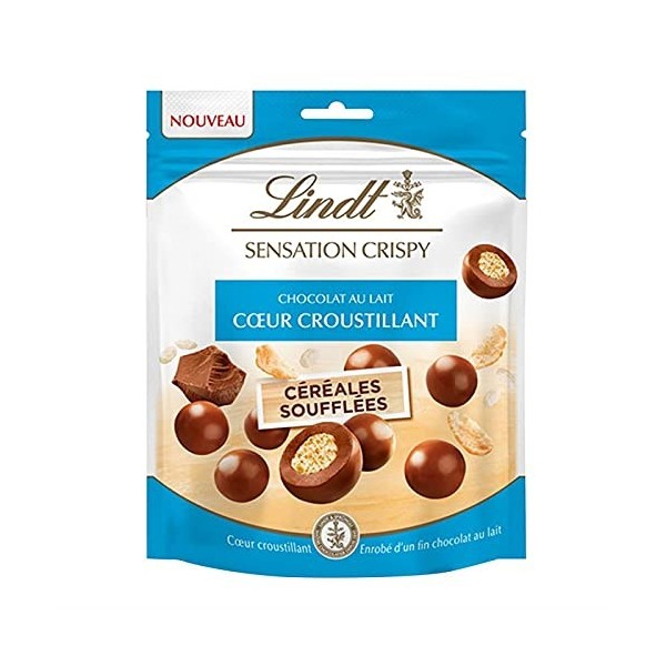 LINDT - Sensation Crispy Chocolat Au Lait Coeur Croustillant 140G - Lot De 2
