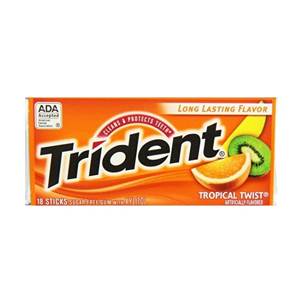 TRIDENT TROPICAL TWIST 15 Pack 14 sticks per Pack 