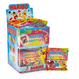 HARIBO Happy Life Assortiment de Bonbons Gélifiés Prêt à Vendre de 30 Sachets 1200 gramme & Bonbon Gélifié Orangina Pik 40 g 