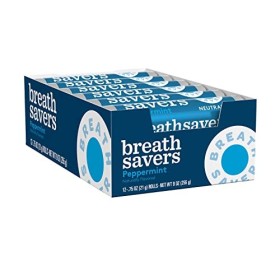 Hersheys Pastilles mentholées BreathSavers pour rafraîchir lhaleine - Saveur de menthe poivrée 24 paquets 