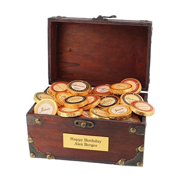 Coffre au trésor de chocolat 480g avec personnalisation