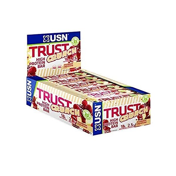 USN Lot de 12 Trust Crunch Raspberry Cheesecake 60g