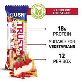 USN Lot de 12 Trust Crunch Raspberry Cheesecake 60g