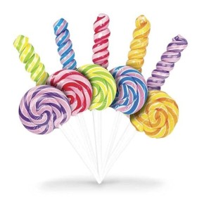 Sucettes de fête foraine - Rainbow Pop - 100 sucettes + présentoir offert - multicolore