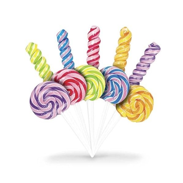 Sucettes de fête foraine - Rainbow Pop - 100 sucettes + présentoir offert - multicolore