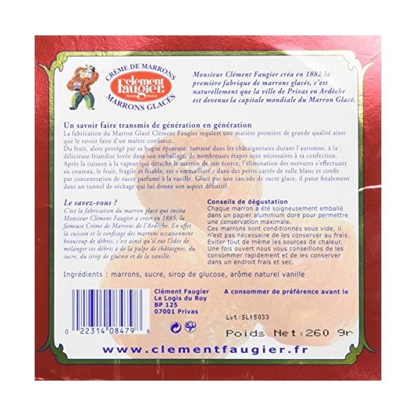 Clément Faugier Marrons Glaces sous Vide 260 g