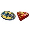 DC Comic Lot de 2 boîtes à bonbons à collectionner Batman Nemesis et Superman S-Shield remplies de bonbons saveur framboise b
