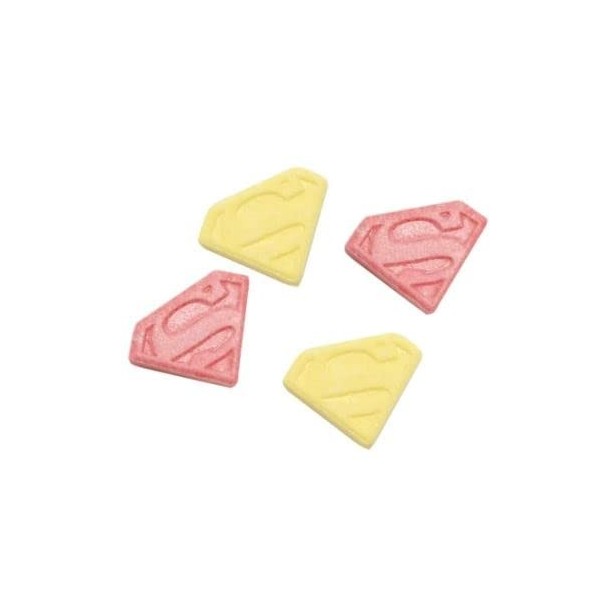 Superman S-Shield Sours Boîte à bonbons à collectionner avec logo Superman S – Bonbons aromatisés à la cerise