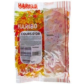 Haribo Bonbon Gélifié lOurs dOr 2 kg - Lot de 2