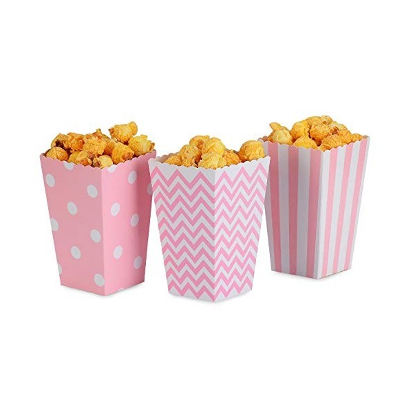 Tvoip Lot de 36 boîtes à Bonbons colorées pour Bonbons, Aliments et chocolats, Mariages, Anniversaires et fêtes de Film Rose