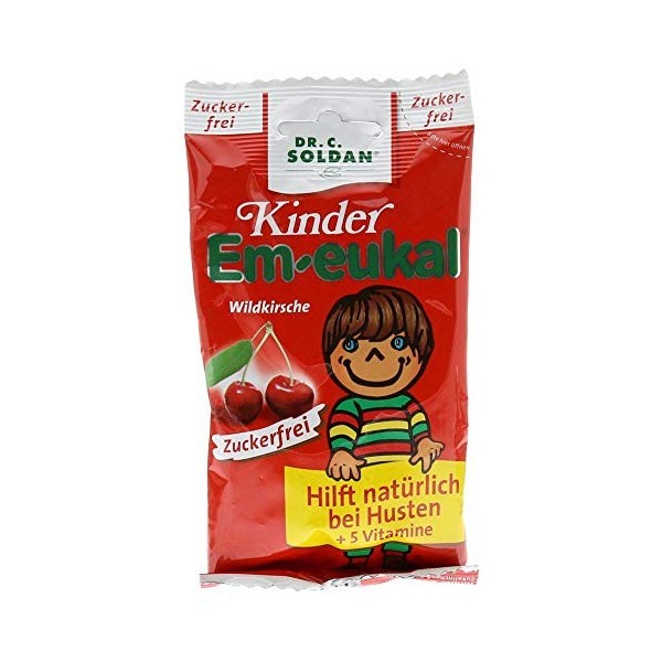Bonbons contre la toux pour enfants Em-eukal sans sucre 75g, paquet de 15 15 x 75 g 