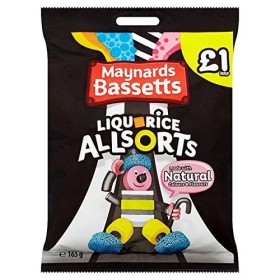 Maynards Bassetts Liquorice Allsorts Sachet de bonbons 165 g 12 x 165 g 