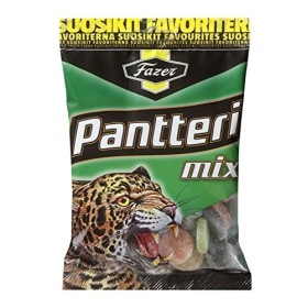 Fazer Pantteri Mix Lot de 12 sachets de 180 g – Réglisse salée – Salmiak – Fruité – Gommes de vin – Bonbons