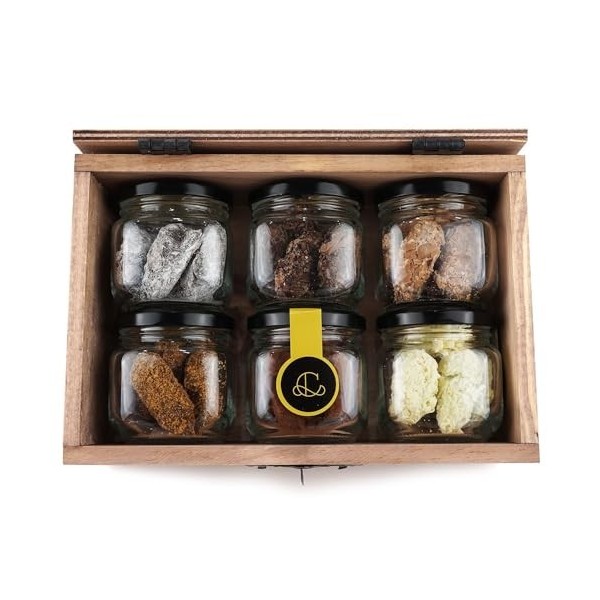 CHAMBALL Assortiment de 30 Truffes au Chocolat avec : Piment, Pistache, Biscuits, Pedro Ximenez, Whisky et Champagne Idéal à 